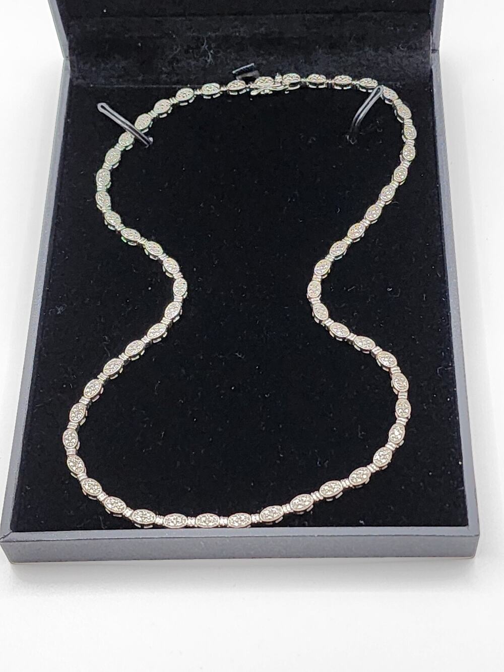 Sterling Silver 1/2ct TDW Diamond Tennis Necklace 17" New